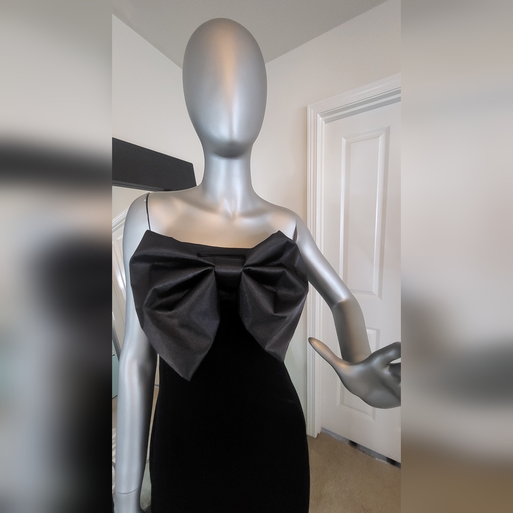 Express Black Strapless Dress with Bow Accent - Picture 2 of 8